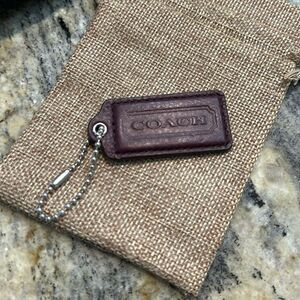 Coach Hang Tag Replacement Piece Leather Wine Burgundy